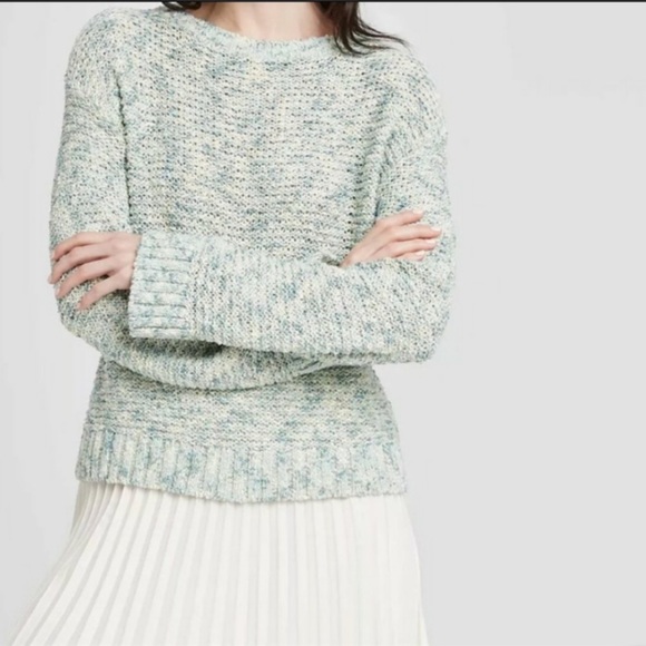 🛍️# 87 Chunky Knit Sage Fleck Sweater - Picture 2 of 7